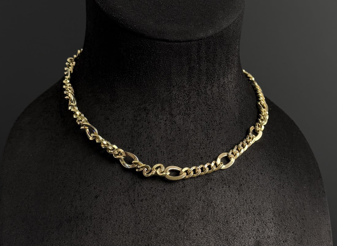 14k Gold Figaro Chain Choker Necklace (1 of 5)