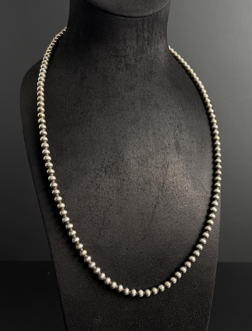 Navajo Sterling Silver Pearl Pearls Necklace (1 of 4)