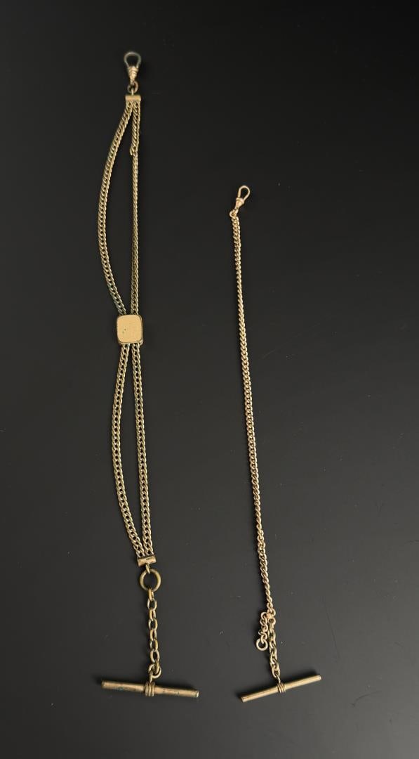 Gold Filled Pocket Watch Fob Chains: 34.6 grams.