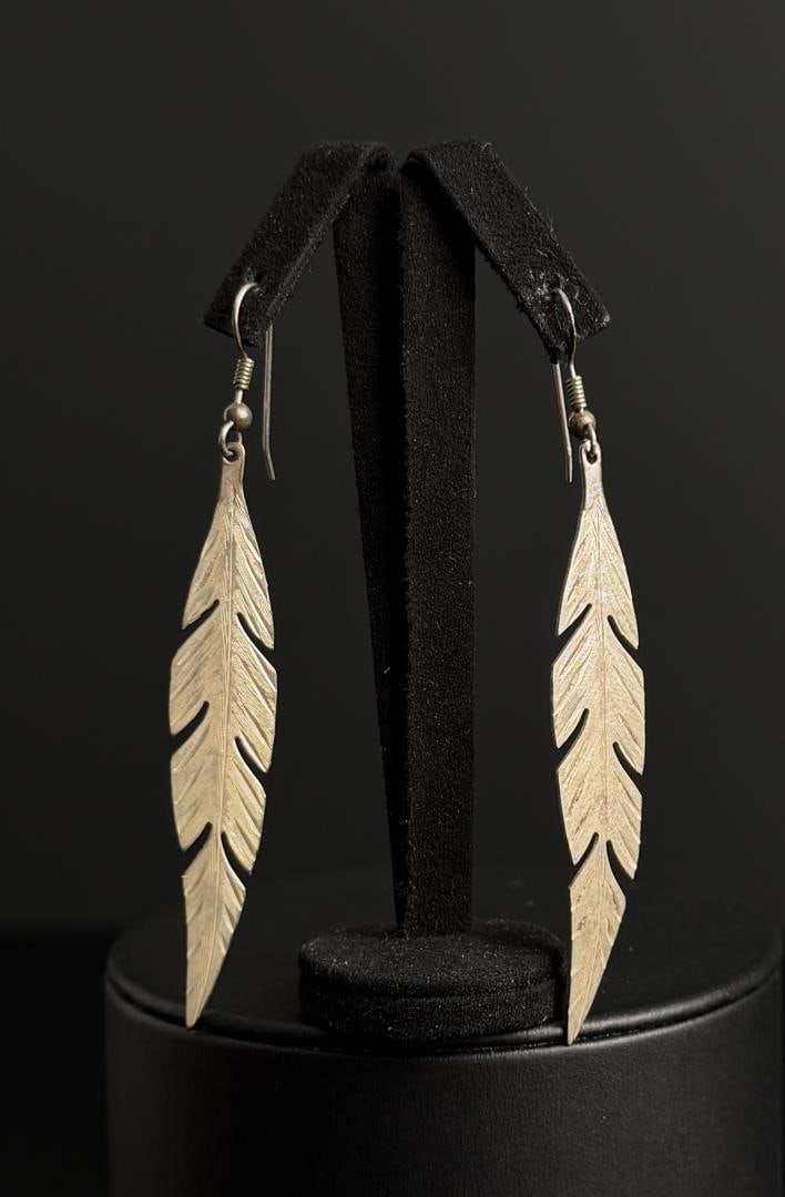 Sterling Silver Feather Earrings (1 of 3)
