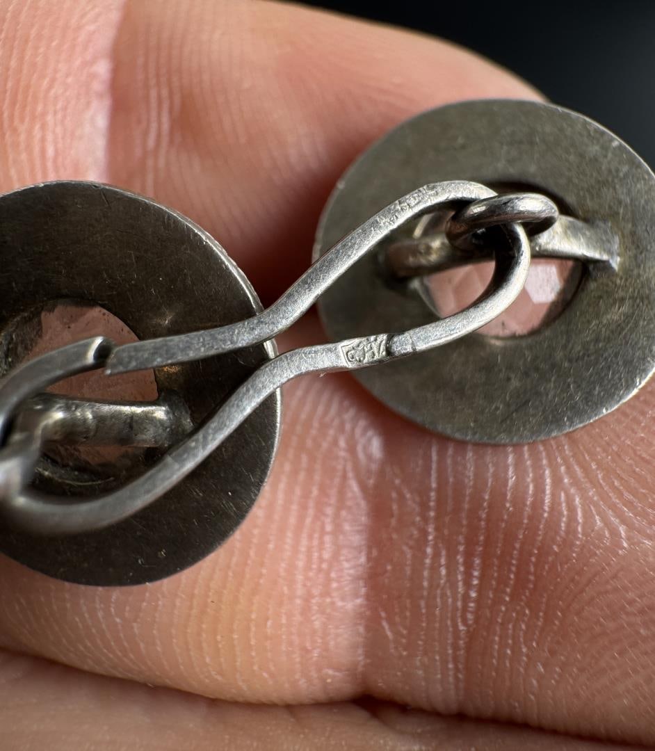 Edwardian .935 Silver Cufflinks - 4