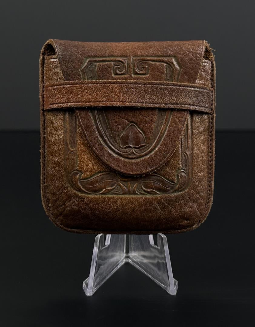 Art Nouveau Leather Pocket Watch Pouch (1 of 4)