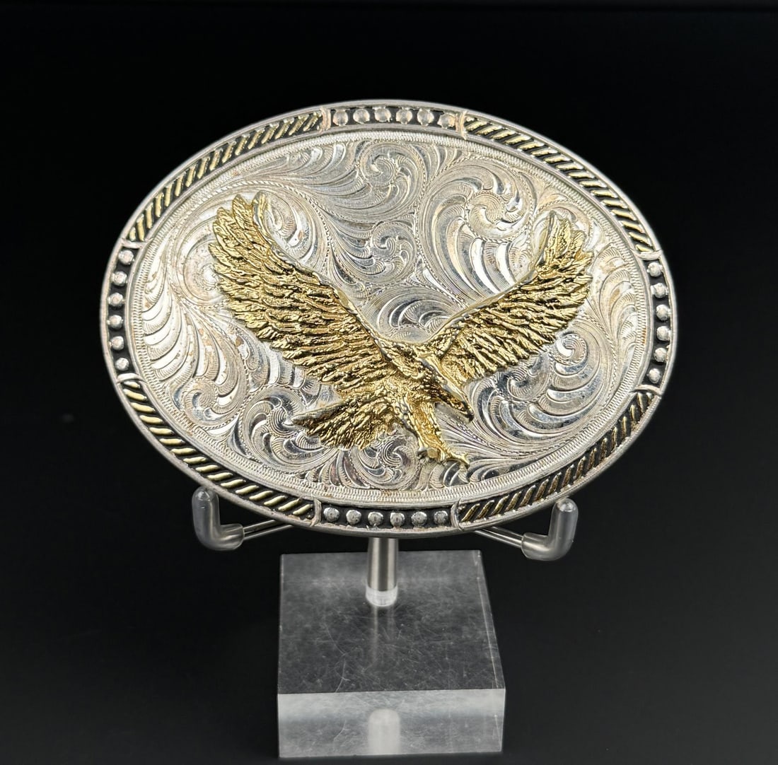 Montana Silversmiths Eagle Belt Buckle: 4" by 3".