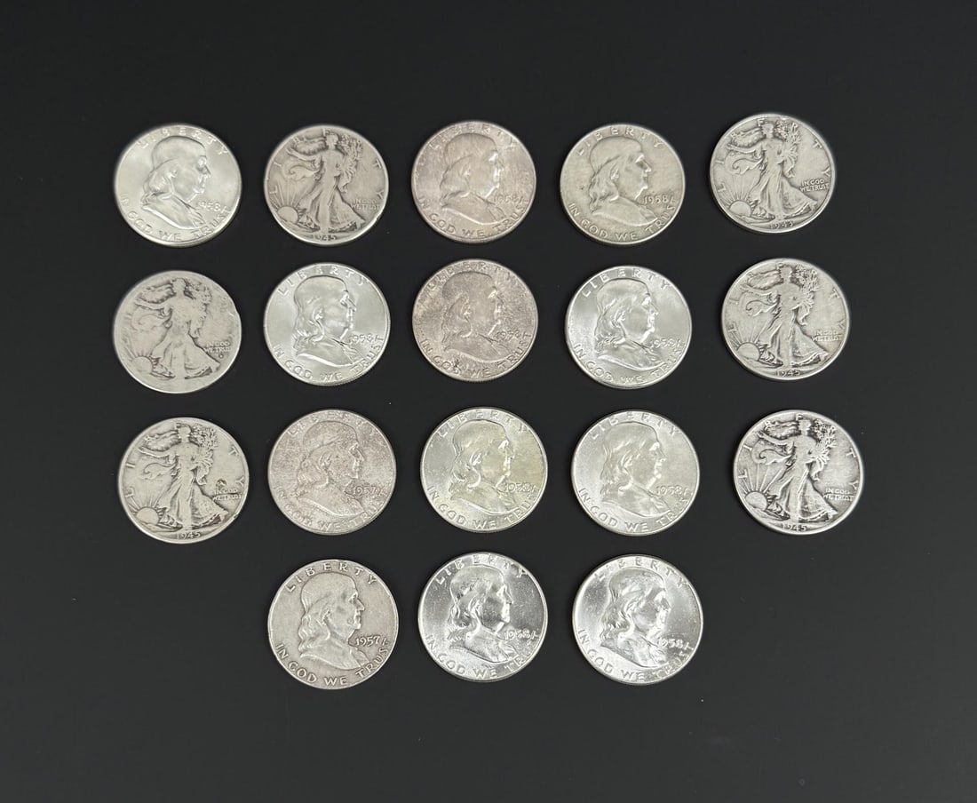 Franklin and Walking Liberty Silver Half Dollars (1 of 7)