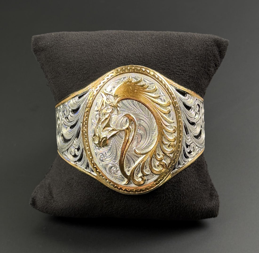 Montana Silversmiths Bracelet: Nice example. 6 1/4" inner circumference.