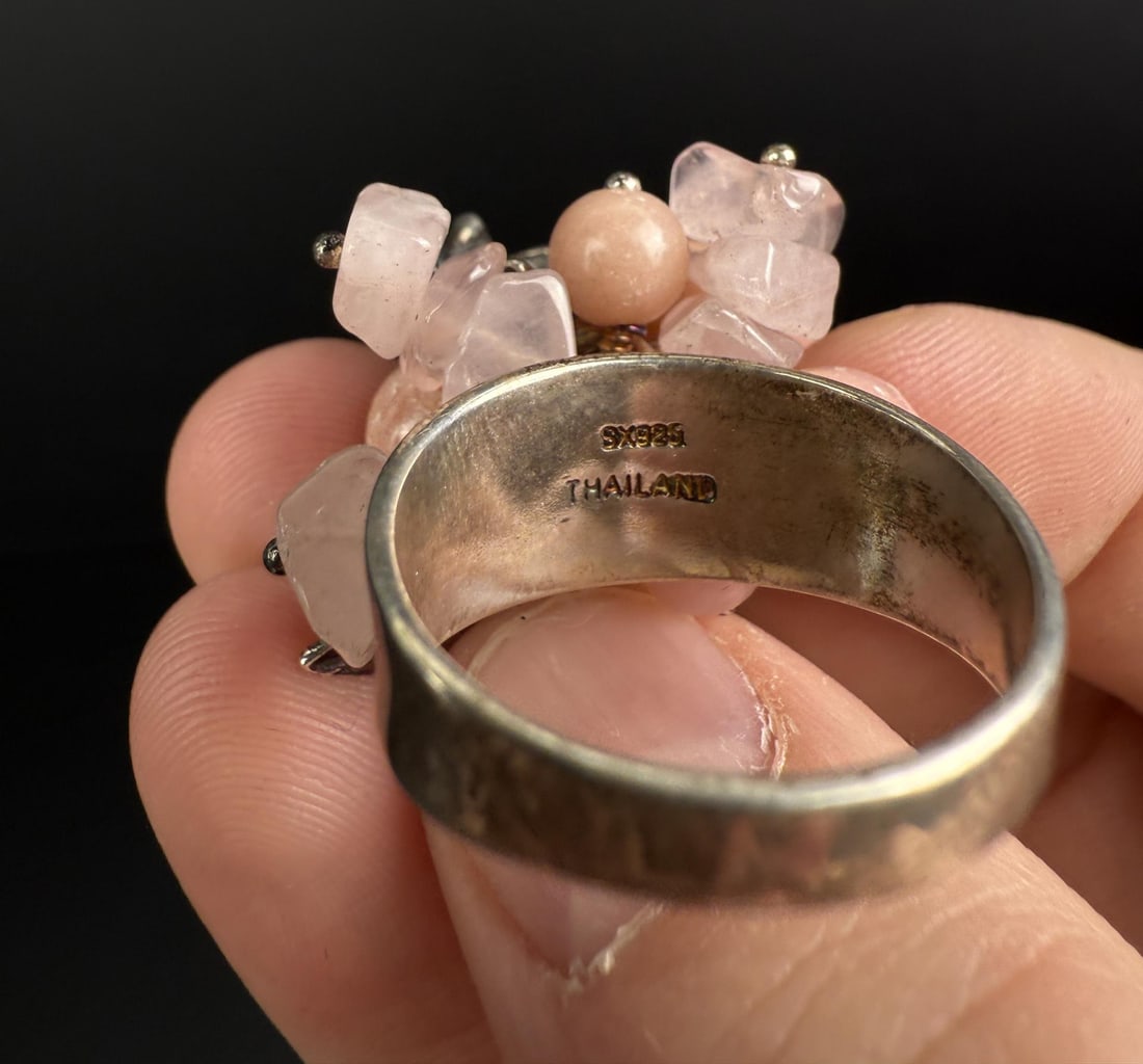 Sterling Silver Rose Quartz Ring - 5