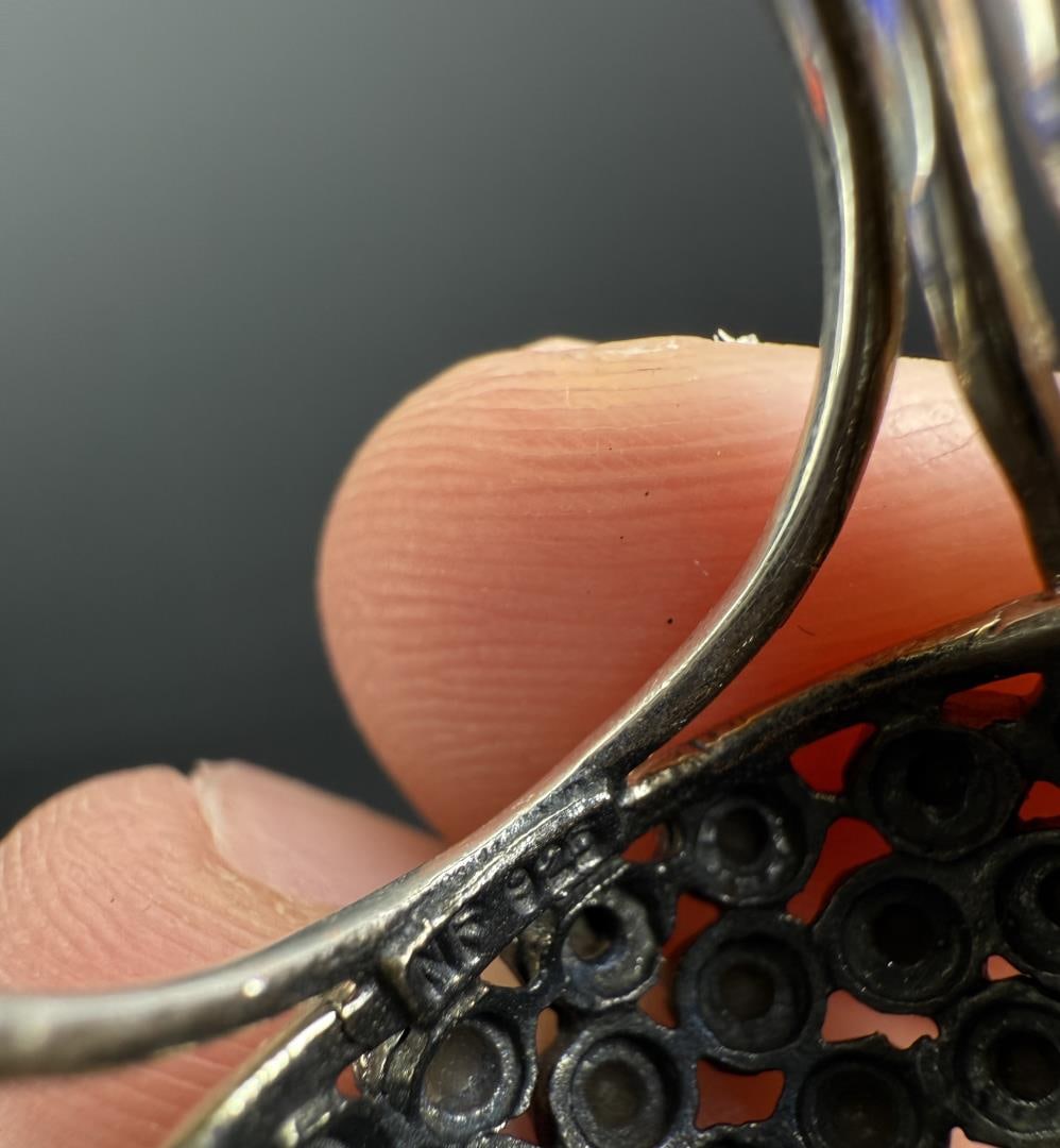 Sterling Silver Marcasite Ring - 4