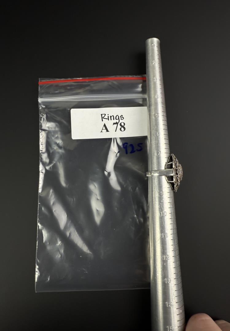 Sterling Silver Marcasite Ring - 5