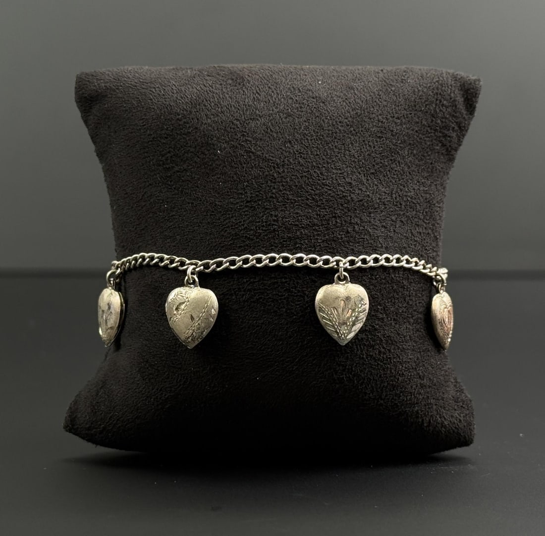 Sterling Silver Heart Charm Bracelet (1 of 4)
