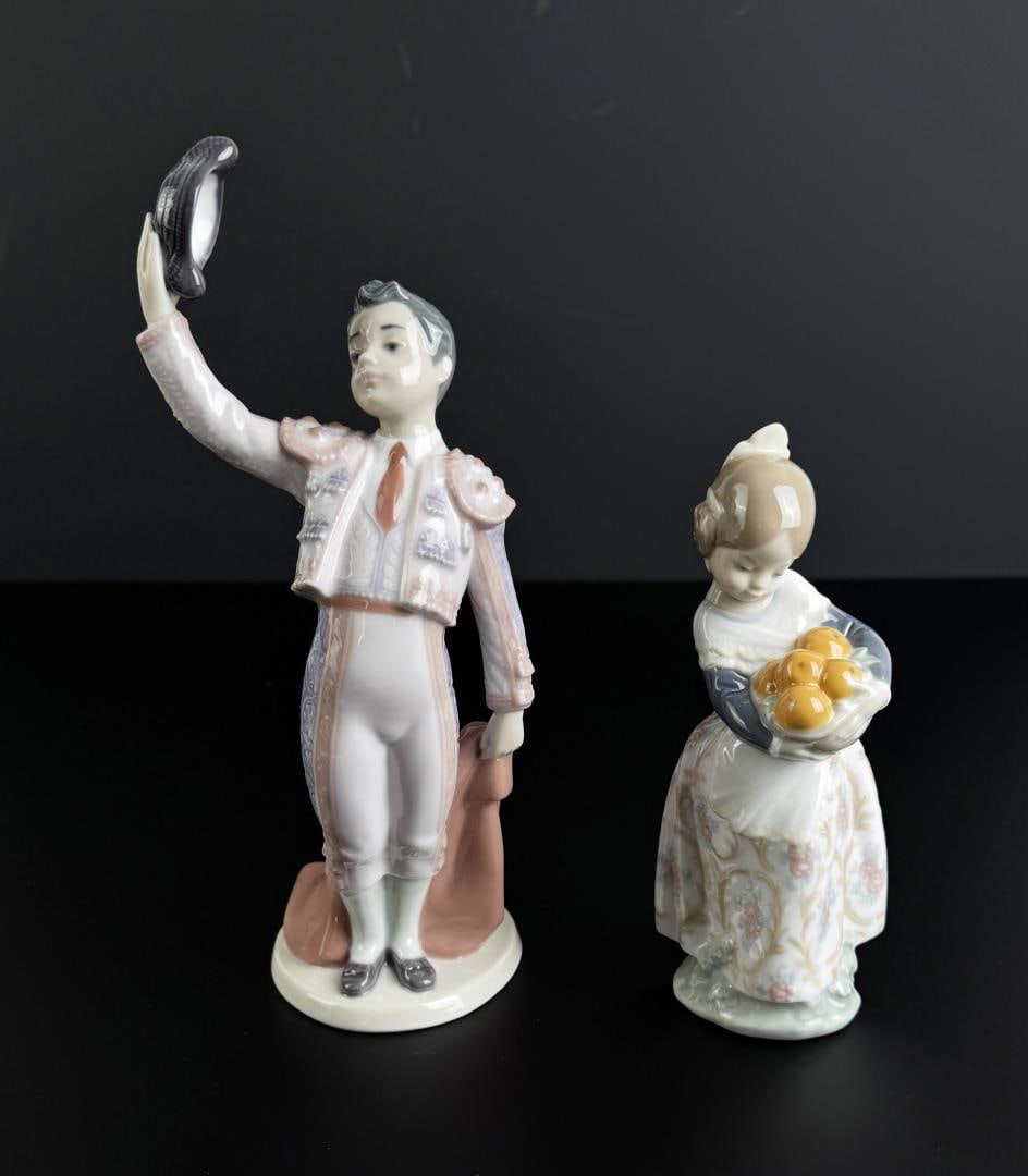 Lladro 6178 4841 Porcelain Figurines: Little Matador and Valencia Girl.