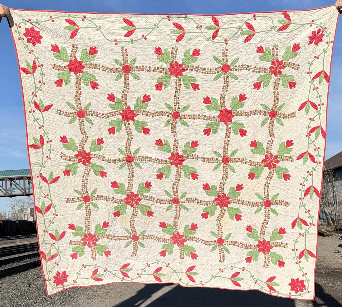 1860s Civil War Era Presidents Wreath Quilt (1 of 5)