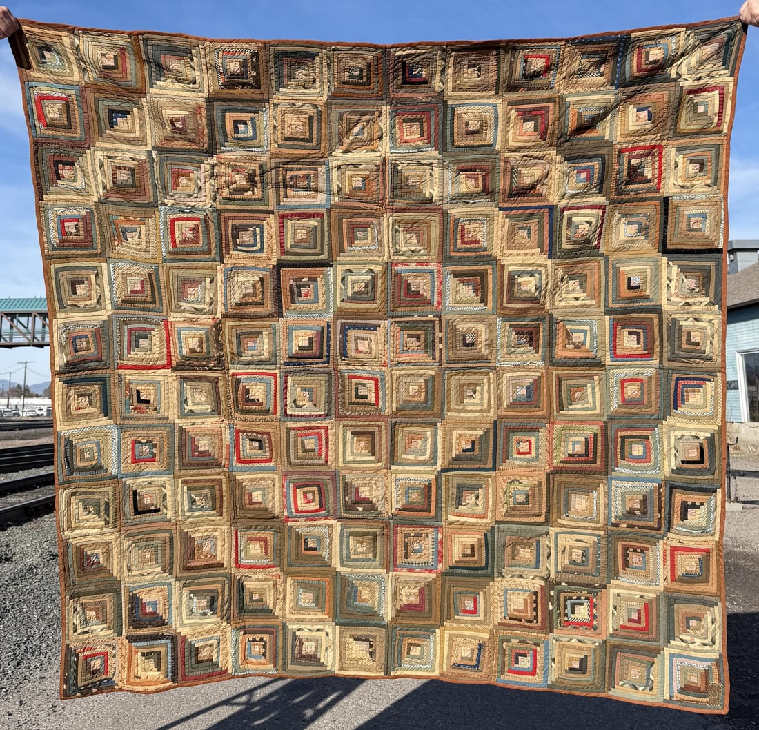 1880s Pennsylvania Log Cabin Barn Raising Quilt (1 of 8)