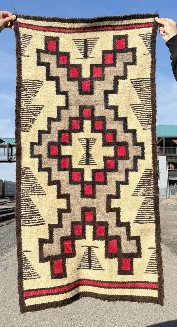 Transitional Navajo Indian Klagetoh Blanket: 25" by 48 1/2".