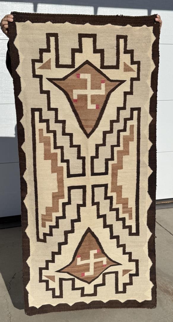Navajo Indian Transitional Whirling Log Rug (1 of 5)