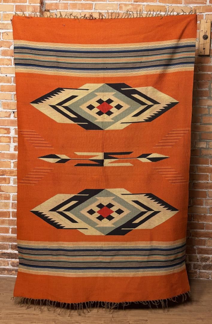 Antique Chimayo Indian Blanket Rug (1 of 7)