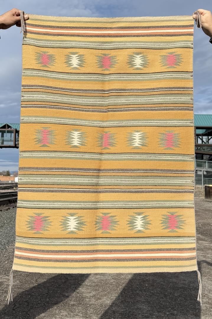 Navajo Indian Wide Ruins Rug: 31" by 44 1/2".