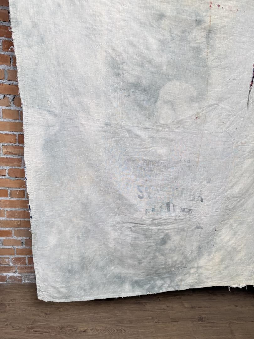 1890s Patchwork Feed Sack Quilt - 11