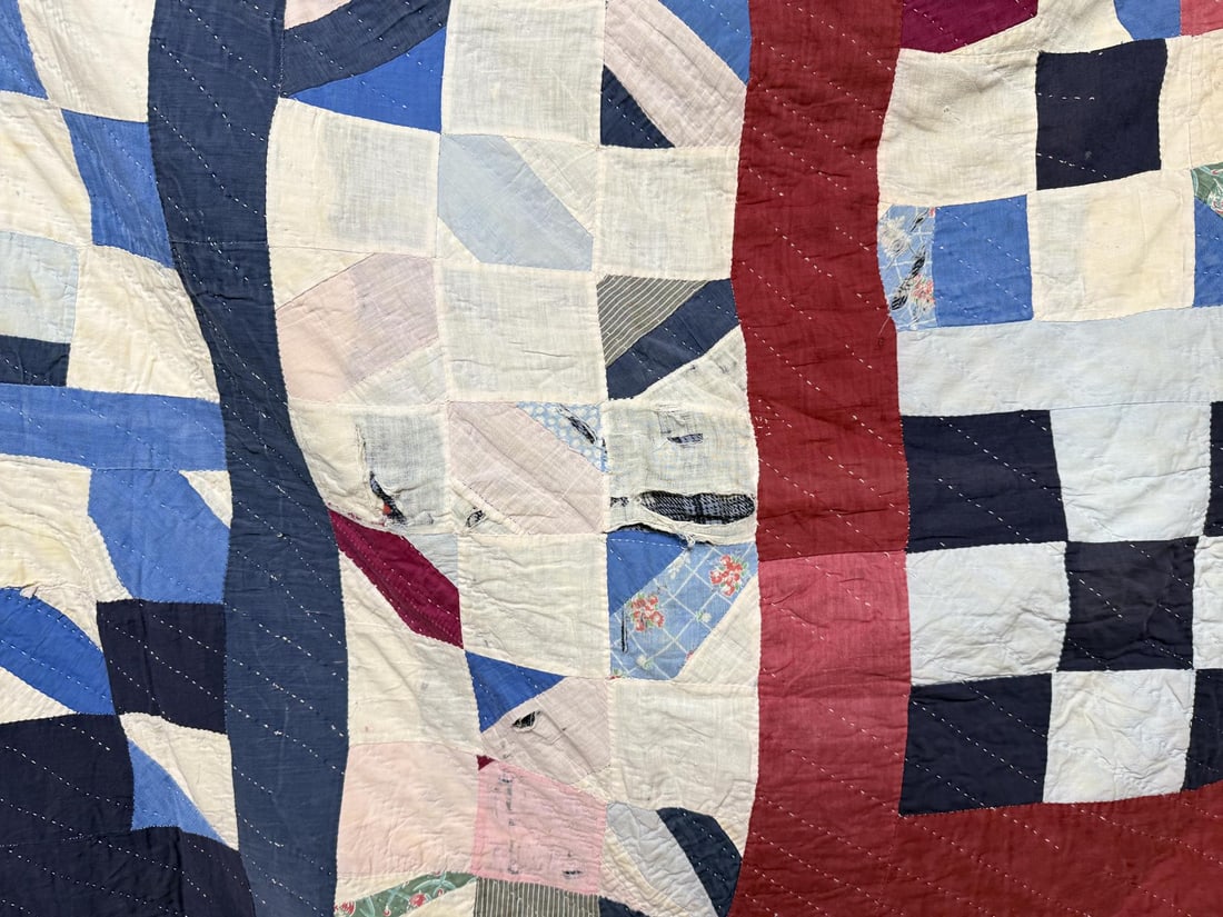 1890s Patchwork Feed Sack Quilt - 3