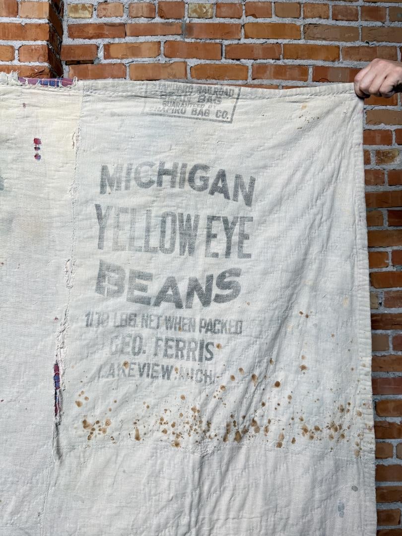 1890s Patchwork Feed Sack Quilt - 8