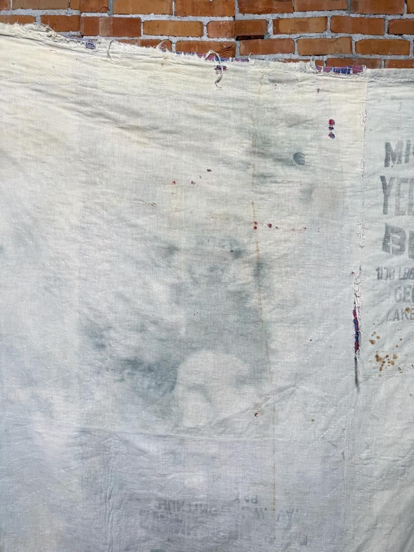 1890s Patchwork Feed Sack Quilt - 9