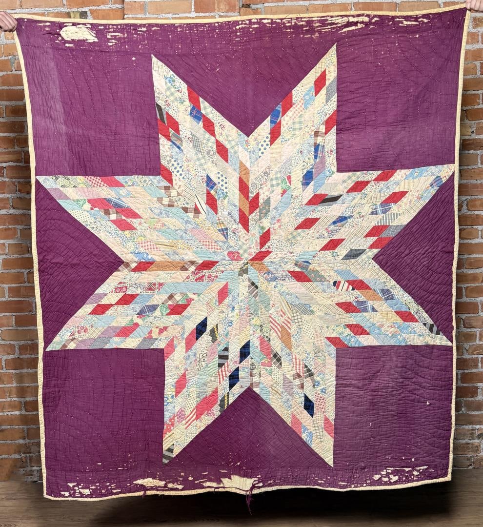 1890s Lone Star Quilt: 66" by 76"