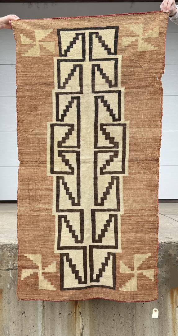 1910s Navajo Indian Klagetoh Rug: 33" by 62 1/2"