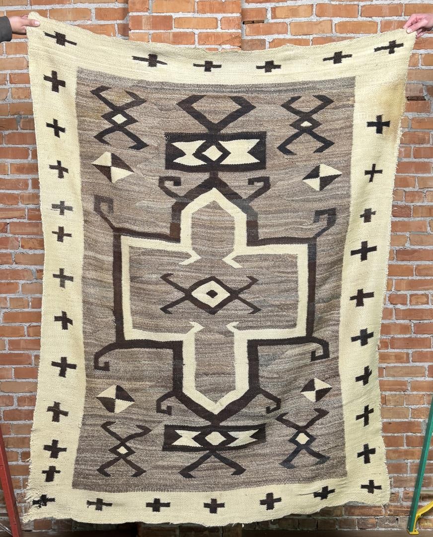 JB Moore Navajo Indian Spider Woman Cross Blanket: 56" by 75".