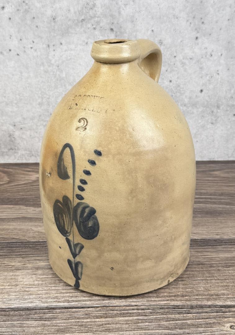 S.B. Bosworth Hartford Connecticut Stoneware Jug: Salt Glaze. 2 Gallon Size.