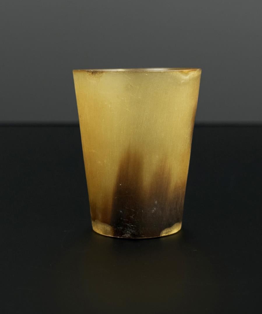 Antique Frontier Folk Art Steer Horn Cup: 2 1/4" tall