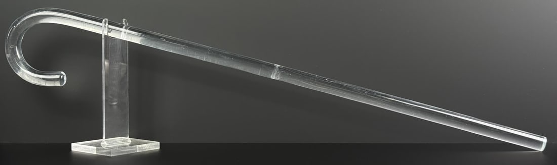 Mid Century Clear Lucite Walking Stick Cane: 35 3/4" long.