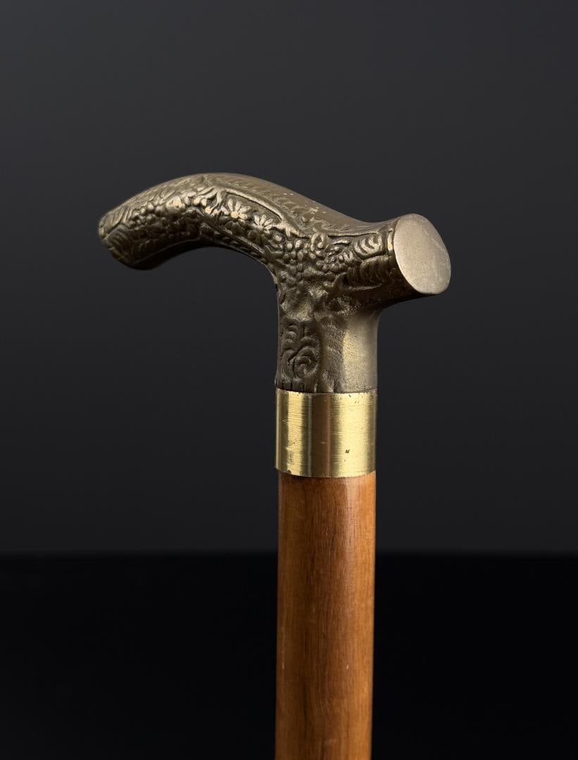 Brass and Wood Folding Travel Walking Stick Cane (1 of 6)