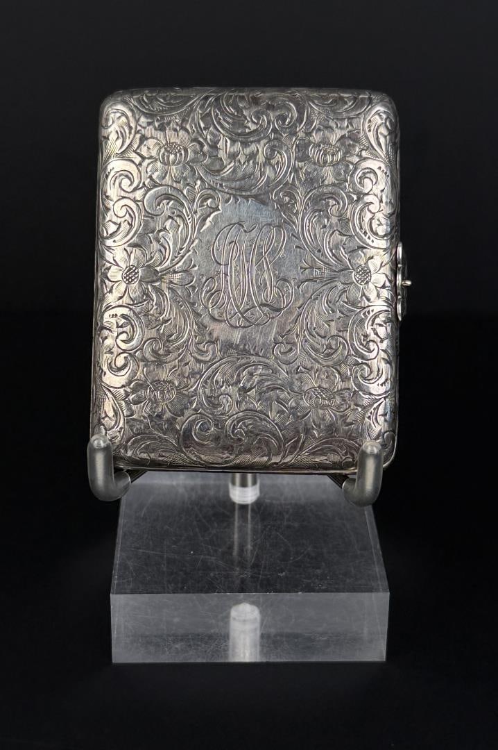 Victorian Sterling Silver Pocket Locket Frame: Tri-part pocket frame. 115 grams. 2 3/4" by 2 1/8" by 1/2".