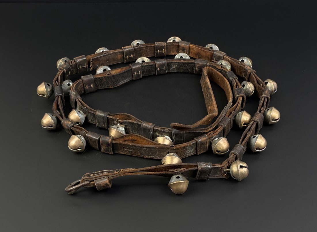Antique Bronze Sleigh Bells: 92" long.