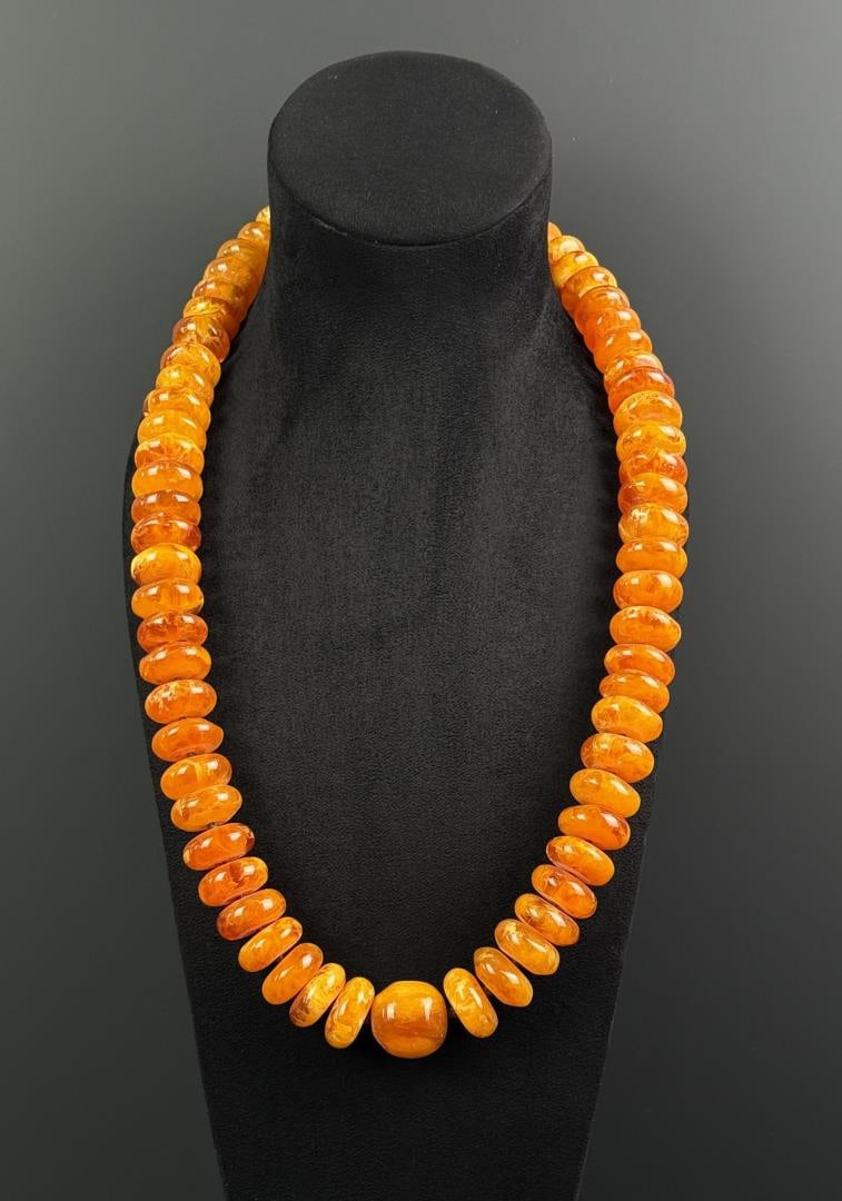 Egg Yolk Butterscotch Baltic Amber Bead Necklace (1 of 9)
