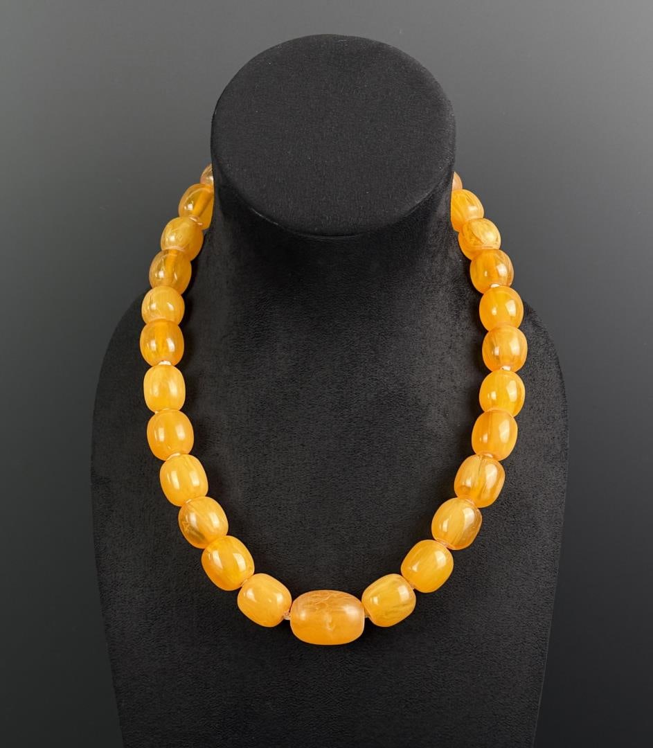 Egg Yolk Butterscotch Baltic Amber Bead Necklace (1 of 9)
