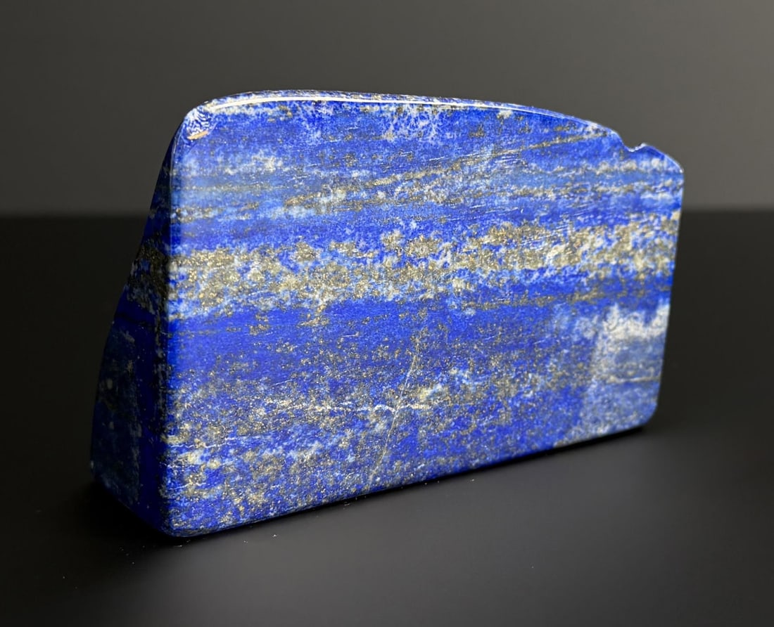1150ct Lapis Lazuli Stone Carving Media: 230 grams. 3 3/8" by 2 1/4" by 1".