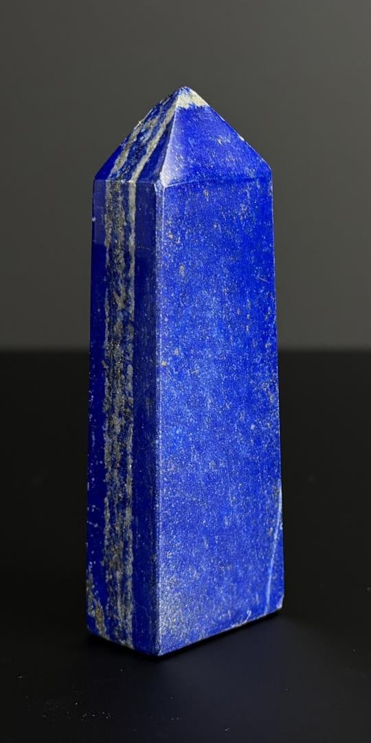 384ct Lapis Lazuli Stone Obelisk: 76.77 grams. 3" by 1" by 1/2".