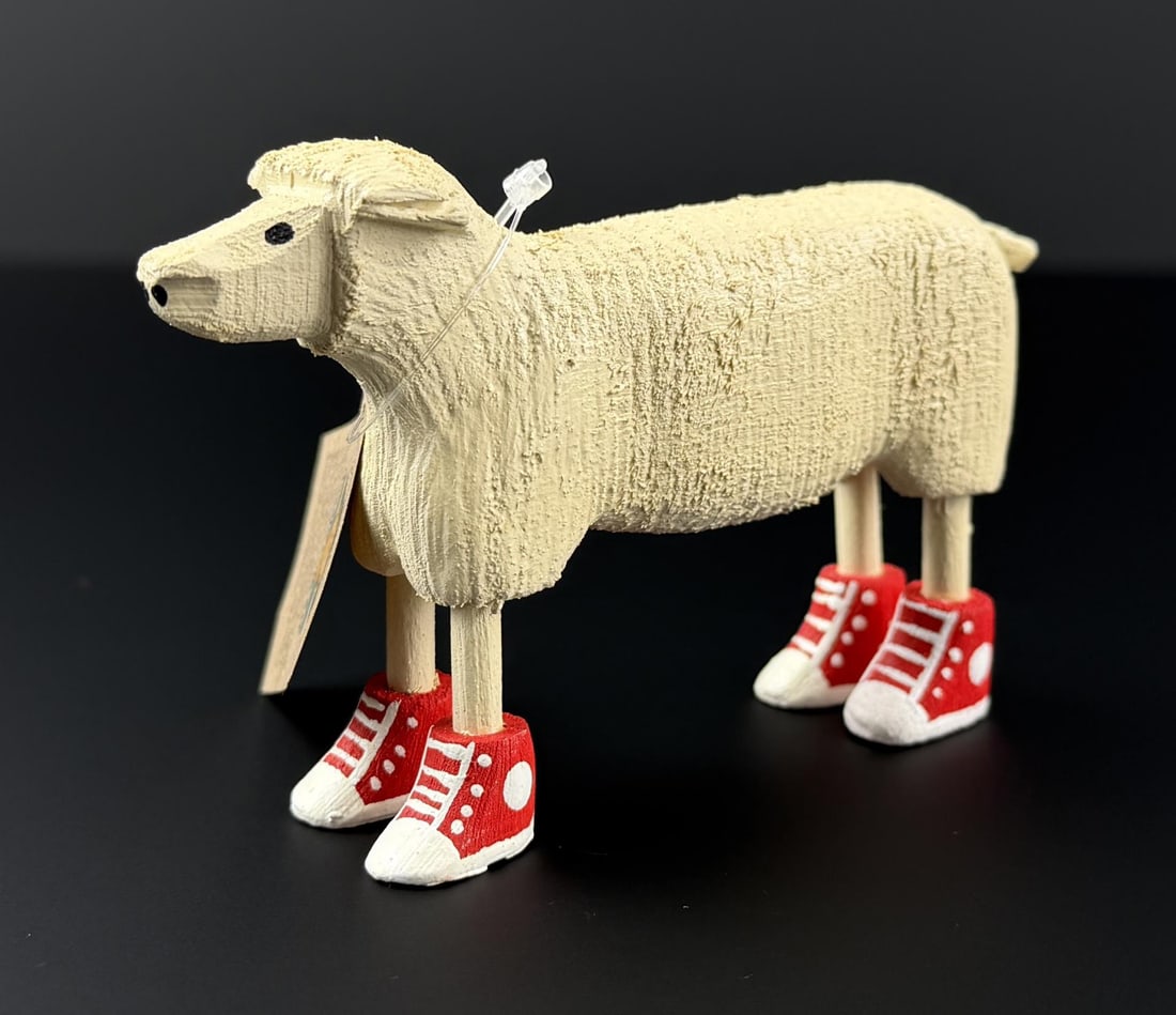 Chandler Begaye Navajo Folk Art Wood Carving Sheep: 4 3/4" by 2 5/8" by 1 3/4"