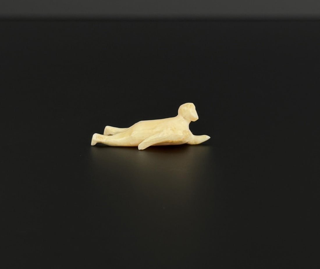 Ancient Thule Inuit Alaskan Eskimo Carved Human: 1 1/4" by 1/2" by 1/2". Native made prior to 1972. This item cannot be shipped to Oregon, California, Hawaii, New York, New Jersey, Internationally, or any other state that prohibits.