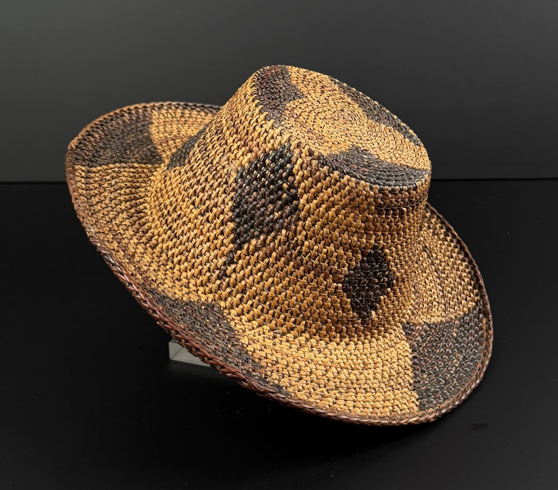 Apache Native American Indian Basket Hat - 2