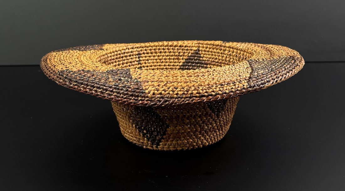 Apache Native American Indian Basket Hat - 3