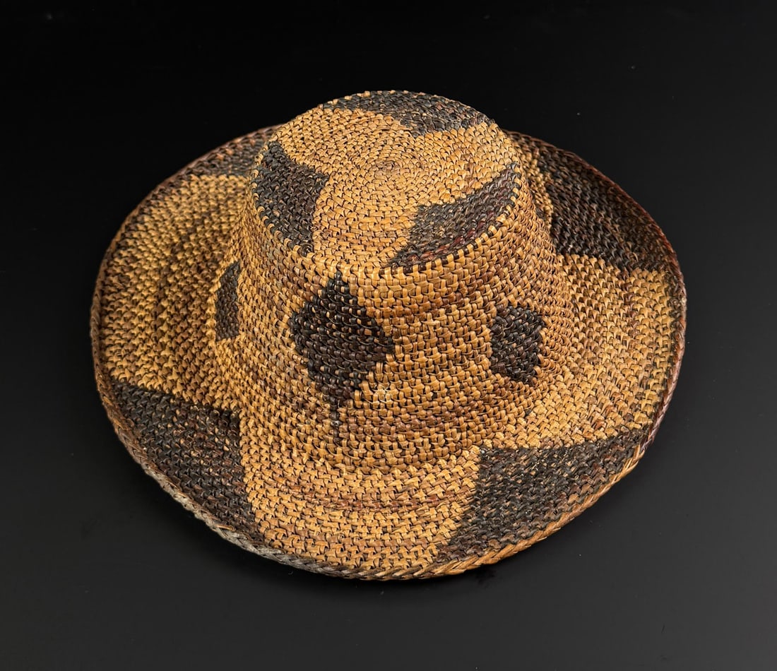 Apache Native American Indian Basket Hat - 5