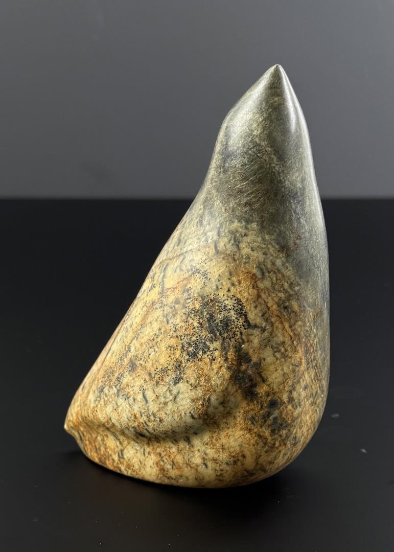 Sharon Spencer Inuit Soapstone Seal Carving: 5 1/2" by 3 7/8" by 2 1/4" Sharon Spencer (20th/21st Century) is active/lives in Washington. Sharon Spencer is known for Sculpture.