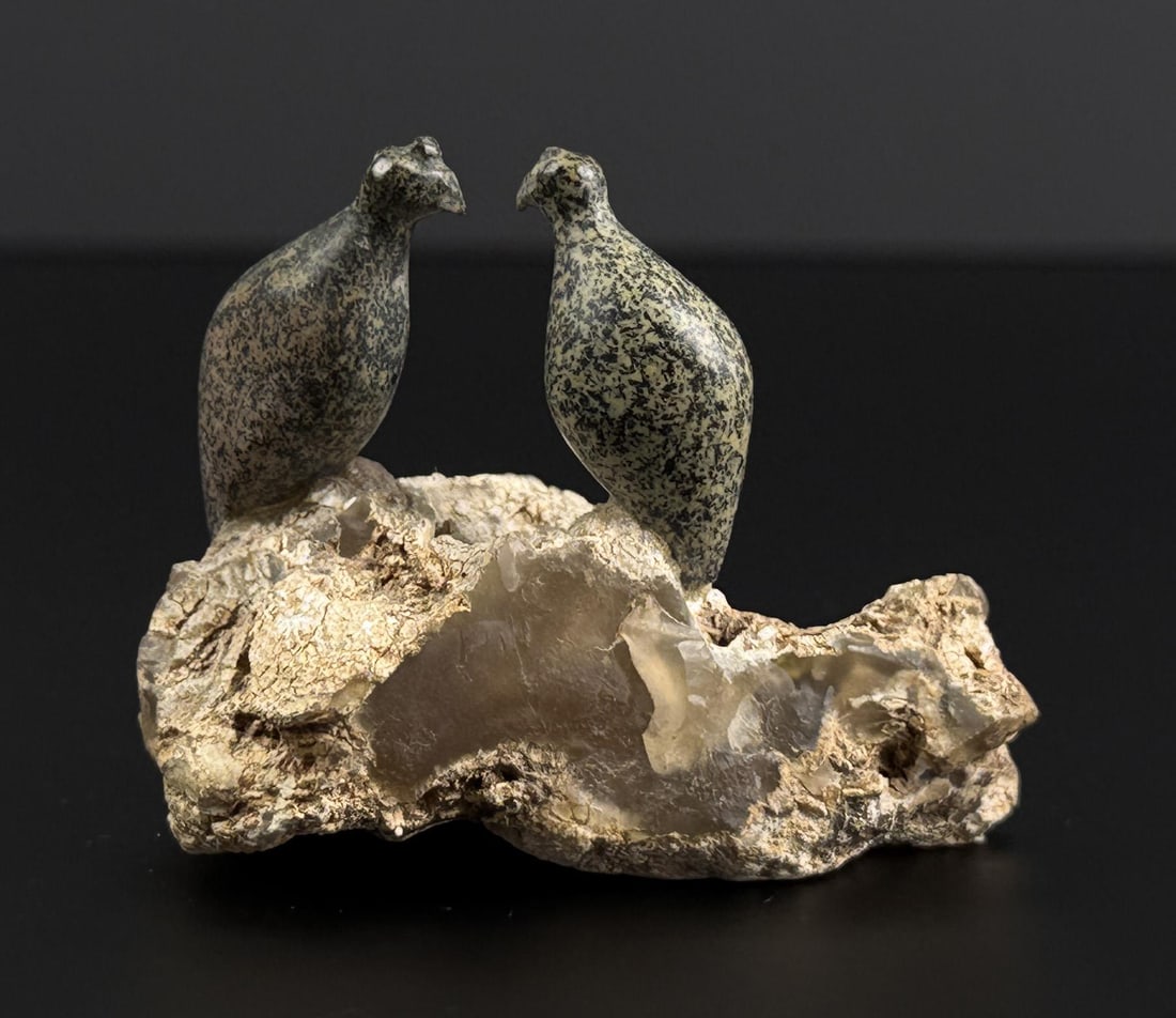 Cape Dorset Inuit Eskimo Ptarmigan Carving: 2 3/4" by 2 1/8" by 2 1/8".