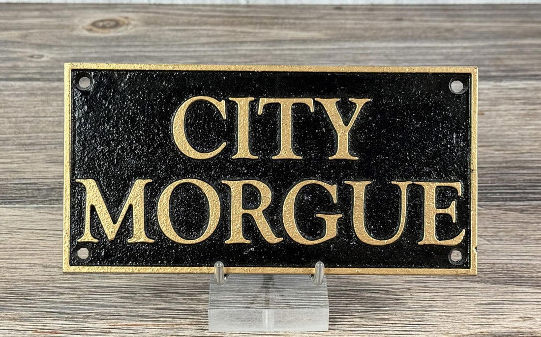 City Morgue Cast Iron Sign Plaque (1 of 3)
