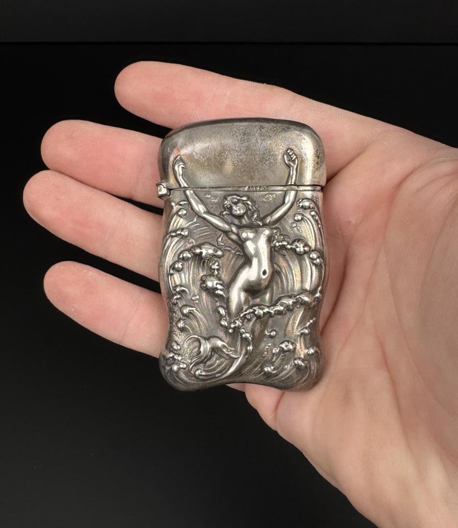 Nude Sterling Silver Match Safe Vesta Case (1 of 5)