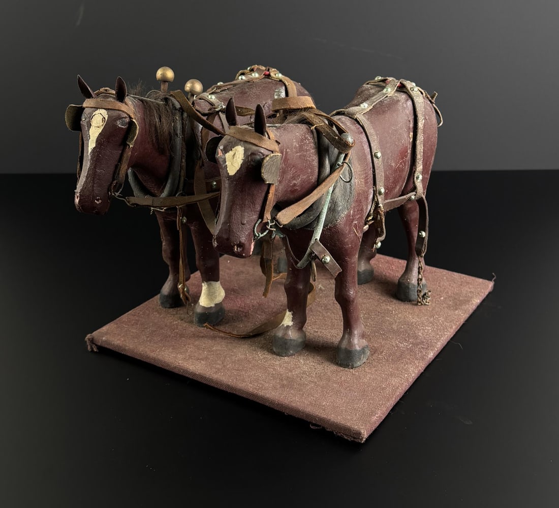 Montana Ranch Carved Folk Art Draft Horses (1 of 8)