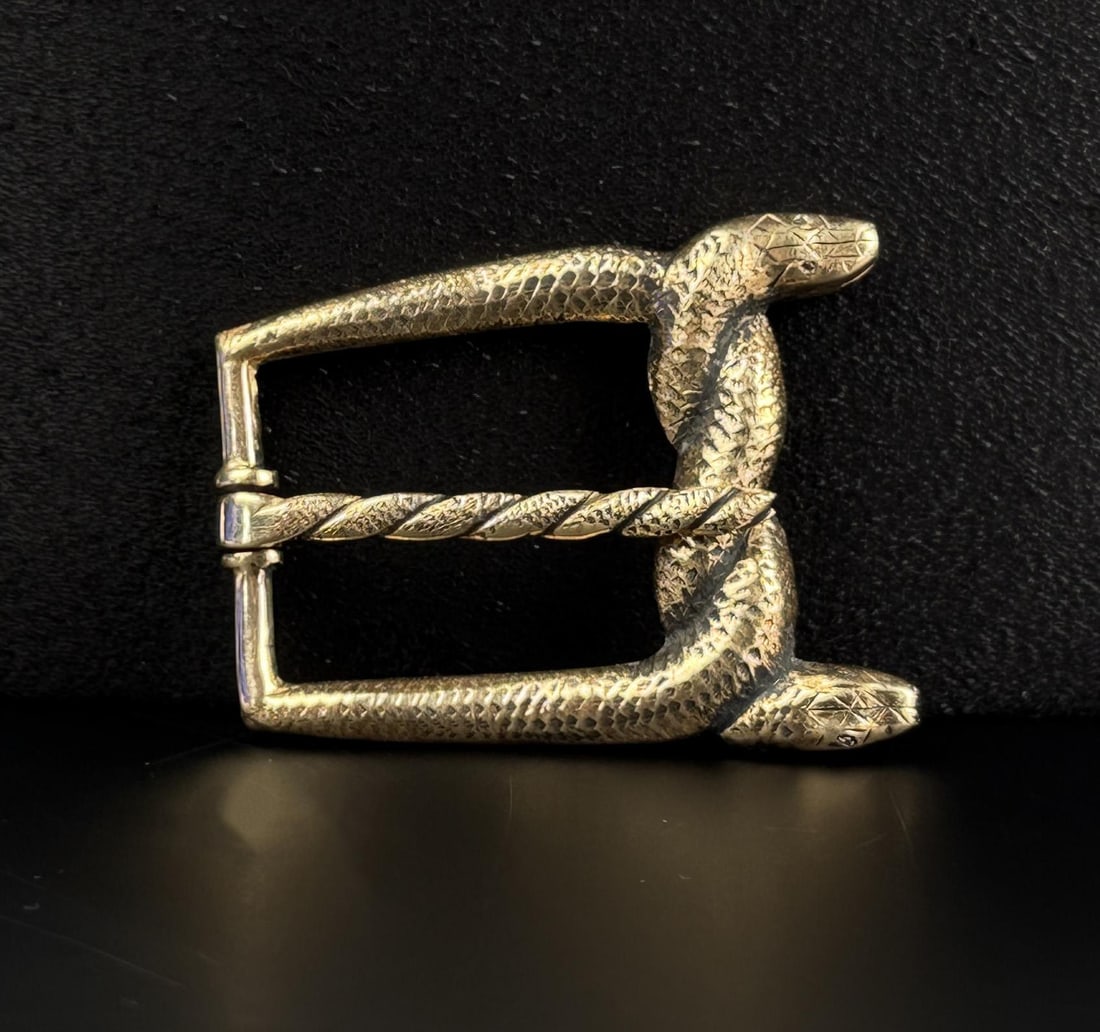 14k Gold Spanish Colonial Snake Belt Buckle (1 of 3)