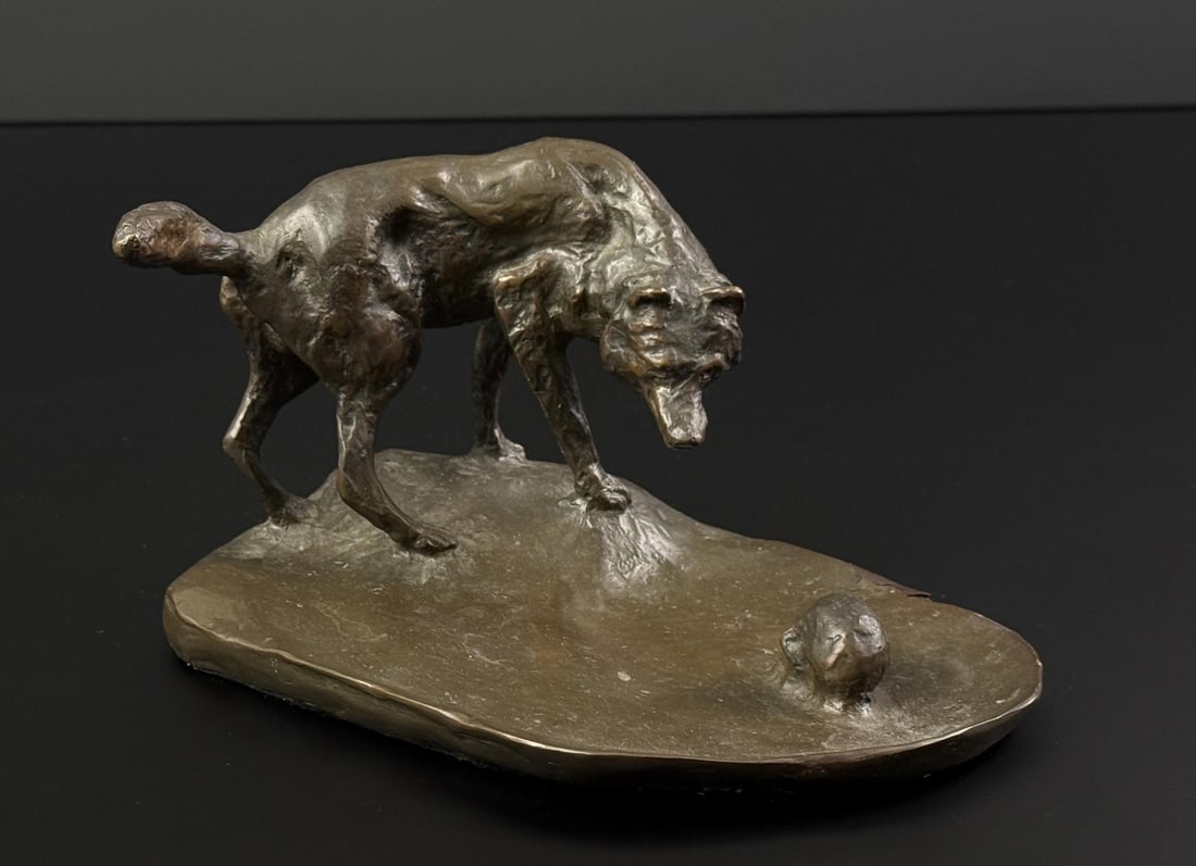 Charles M Russell The Last Laugh Bronze Montana: Title is The Last Laugh. 9 3/8" by 6 1/4" by 4 1/2". Victor Bronze, 1980, 55/500. Charles Marion Russell (1864 - 1926) was active/lived in Montana, California, Missouri. Charles Russell is known for I