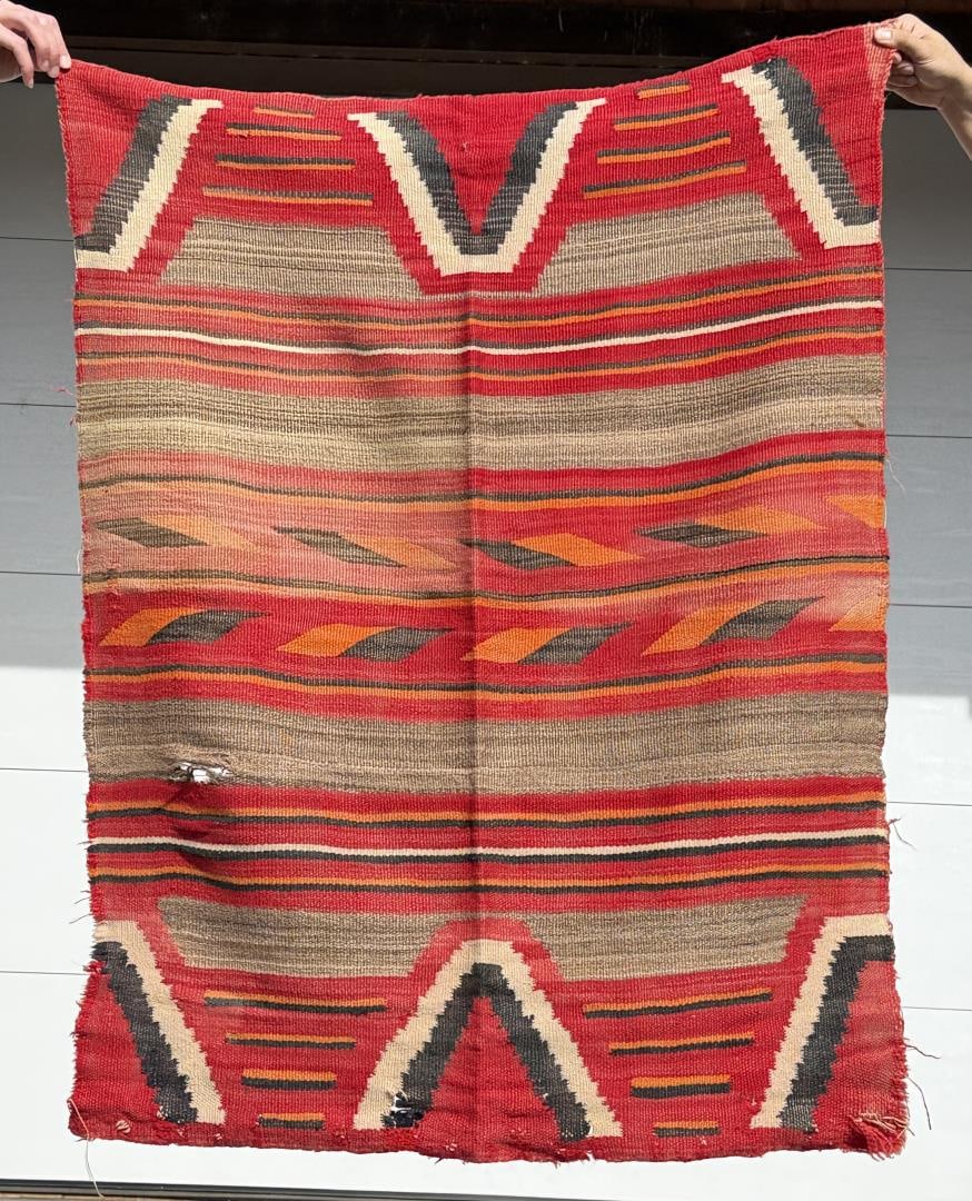 Transitional Navajo Indian Saddle Blanket: 36" by 50".